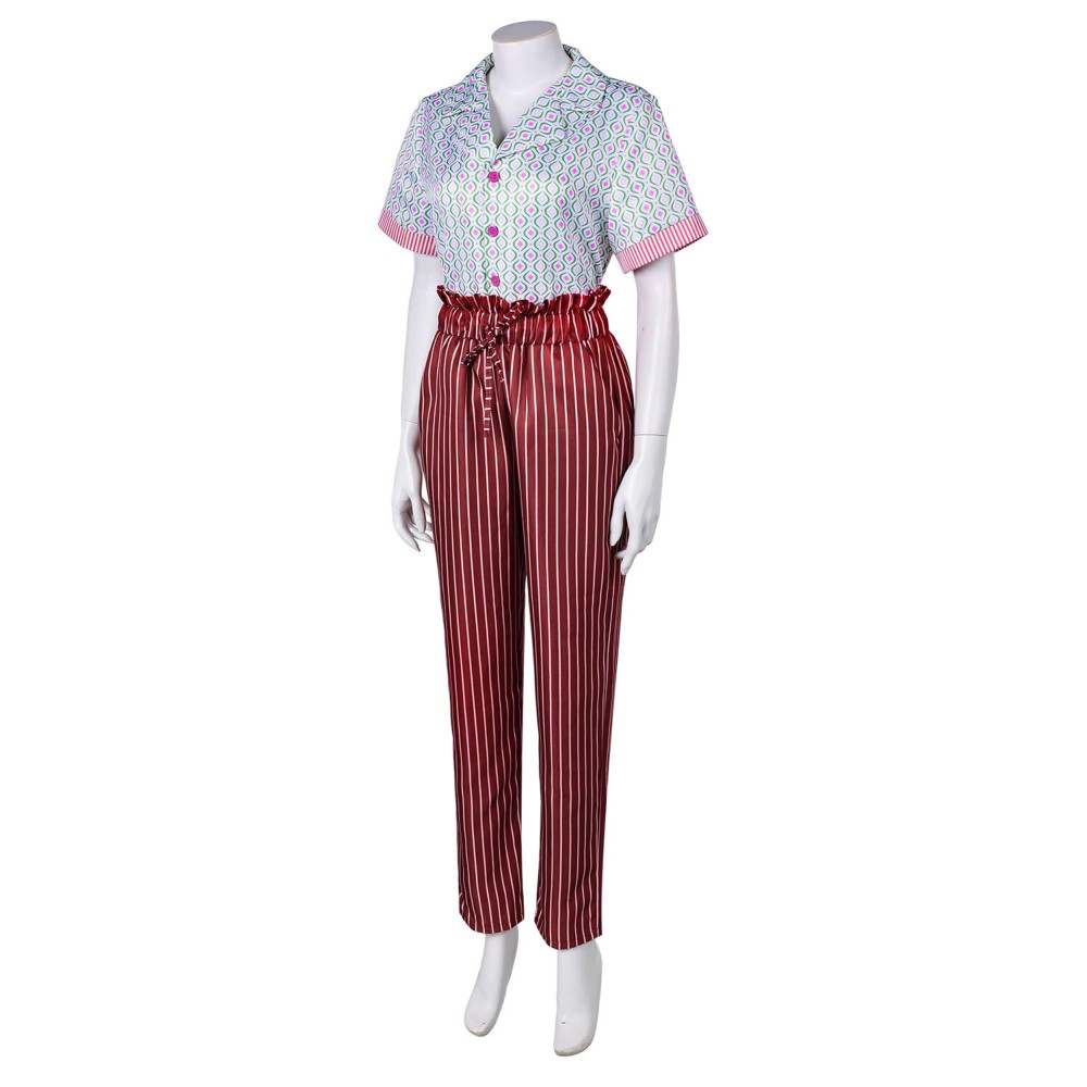 IF 2024 Bea Adult Printed Top Pants Set Suit Cosplay Costume Halloween Carnival Outfit