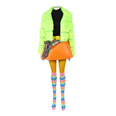 I Love Boosters Corvette Women Green Cosplay Costume Halloween Carnival Outfit