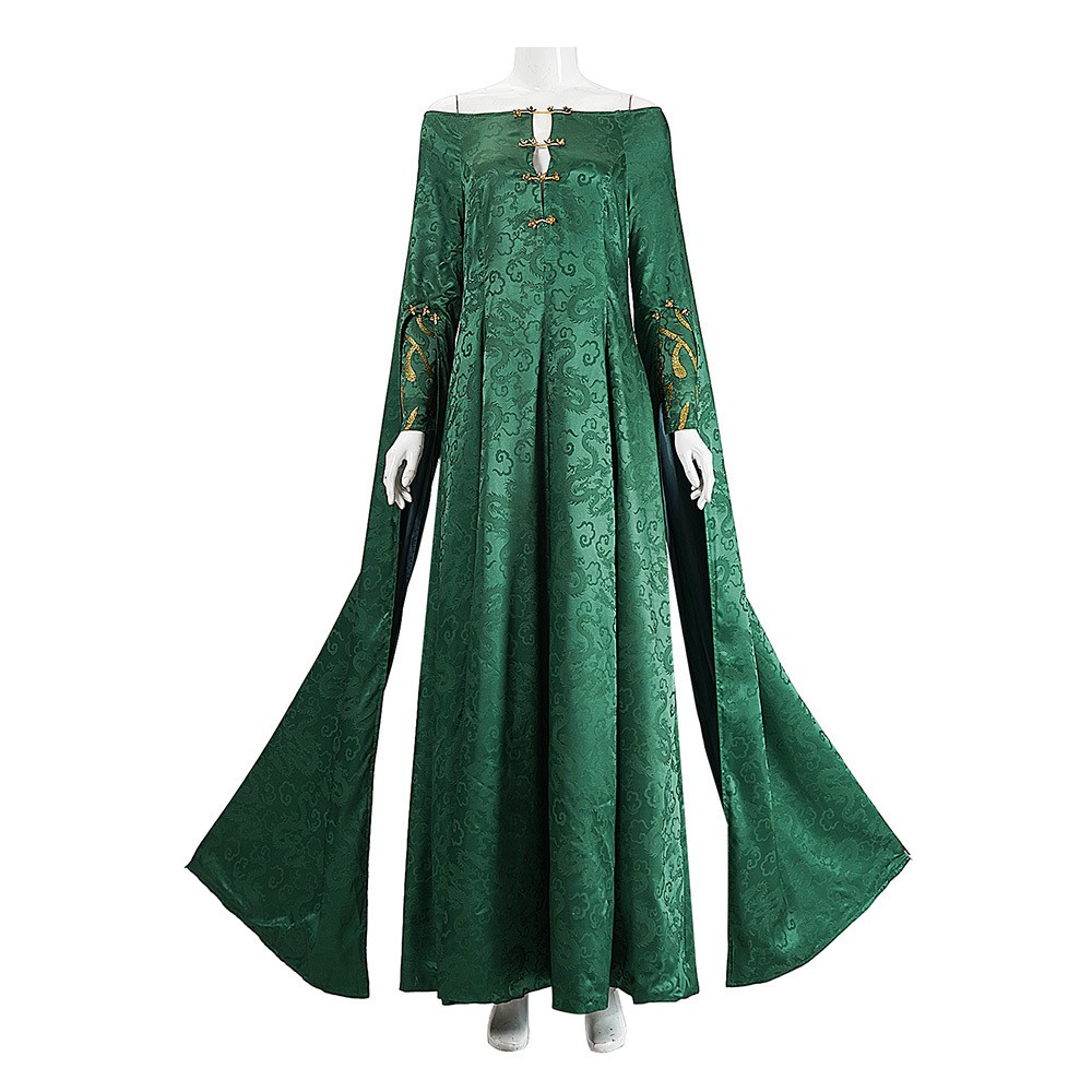 House of the Dragon Season 3 Alicent Hightower Women Green Dress Cosplay Costume Halloween Carnival