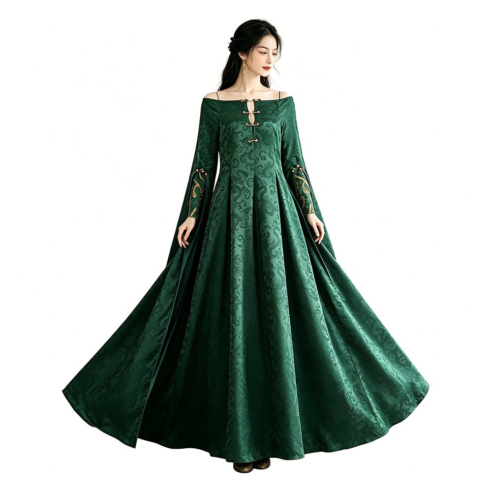 House of the Dragon Season 3 Alicent Hightower Women Green Dress Cosplay Costume Halloween Carnival
