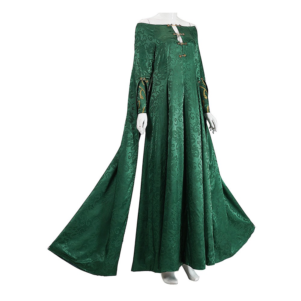 House of the Dragon Season 3 Alicent Hightower Women Green Dress Cosplay Costume Halloween Carnival
