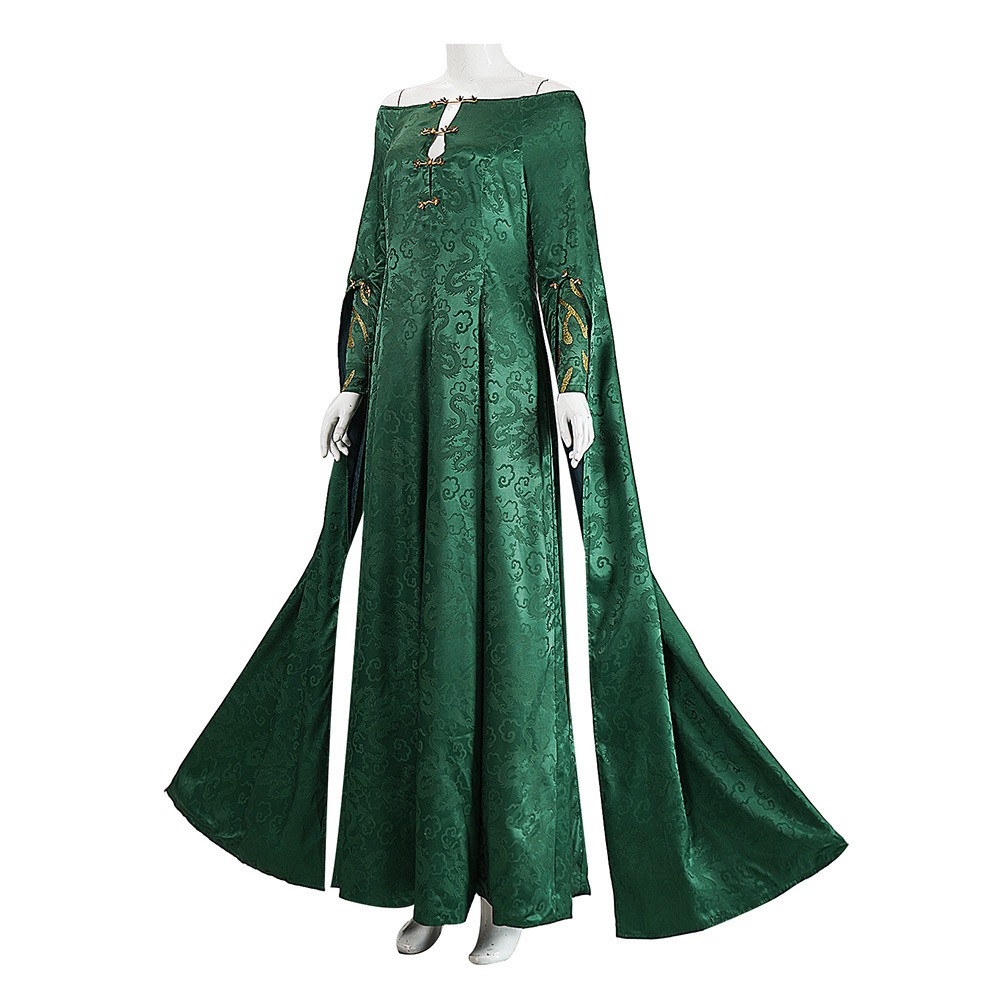 House of the Dragon Season 3 Alicent Hightower Women Green Dress Cosplay Costume Halloween Carnival