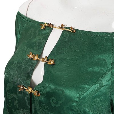 House of the Dragon Season 3 Alicent Hightower Women Green Dress Cosplay Costume Halloween Carnival