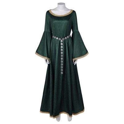 House of the Dragon Season 2 Alicent Hightower Green Dress Medieval Suit Cosplay Costume Halloween Carnival Outfit