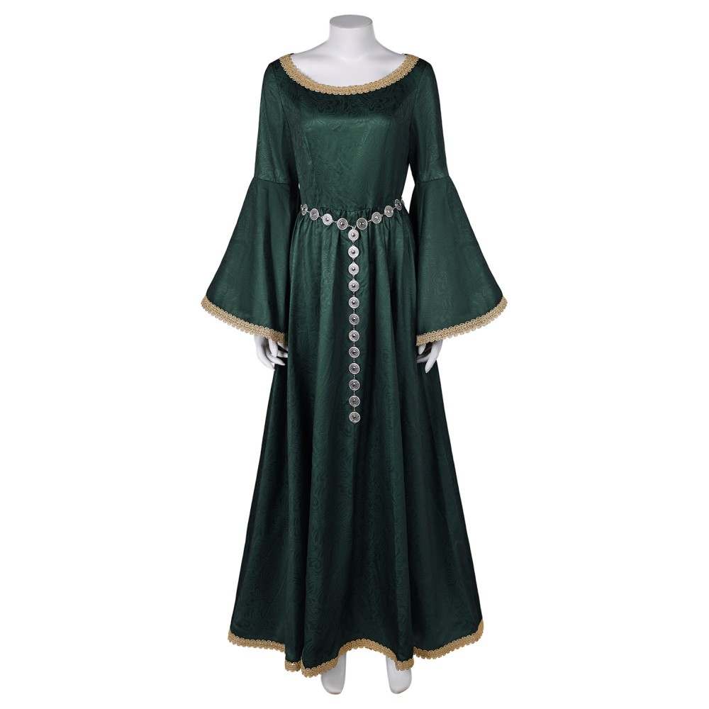 House of the Dragon Season 2 Alicent Hightower Green Dress Medieval Suit Cosplay Costume Halloween Carnival Outfit