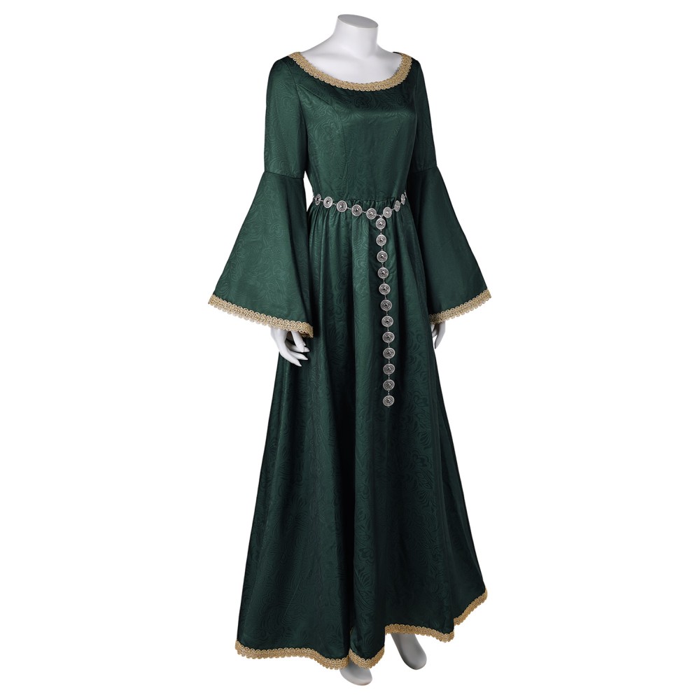 House of the Dragon Season 2 Alicent Hightower Green Dress Medieval Suit Cosplay Costume Halloween Carnival Outfit