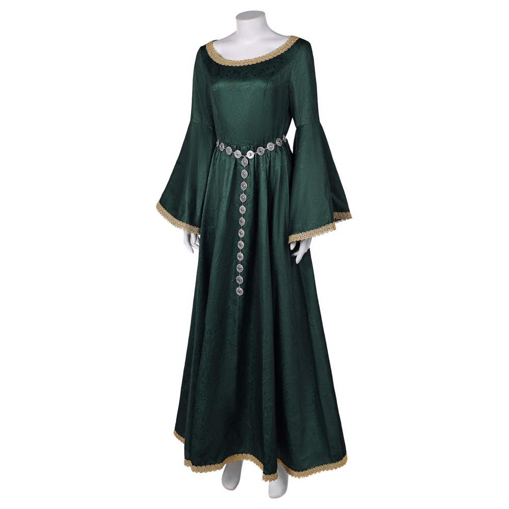 House of the Dragon Season 2 Alicent Hightower Green Dress Medieval Suit Cosplay Costume Halloween Carnival Outfit