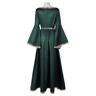House of the Dragon Season 2 Alicent Hightower Green Dress Medieval Suit Cosplay Costume Halloween Carnival Outfit