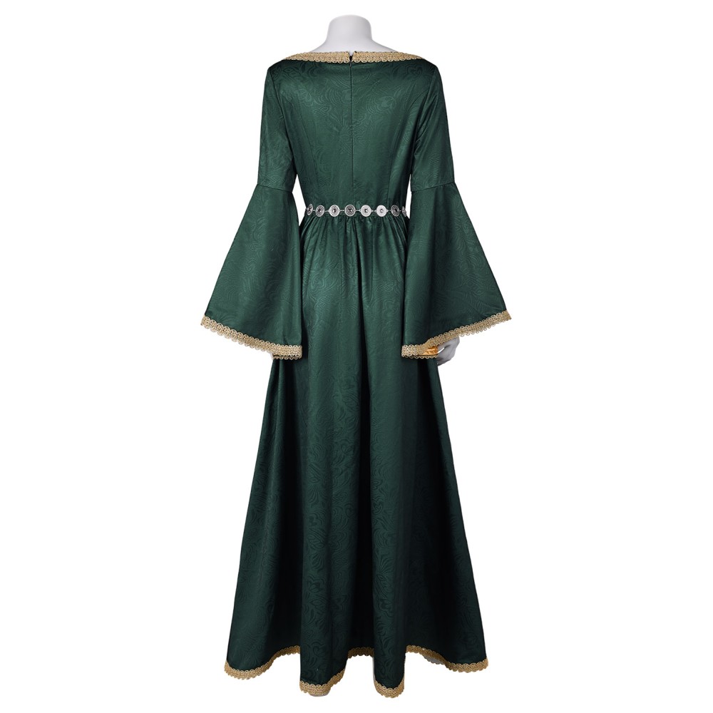 House of the Dragon Season 2 Alicent Hightower Green Dress Medieval Suit Cosplay Costume Halloween Carnival Outfit