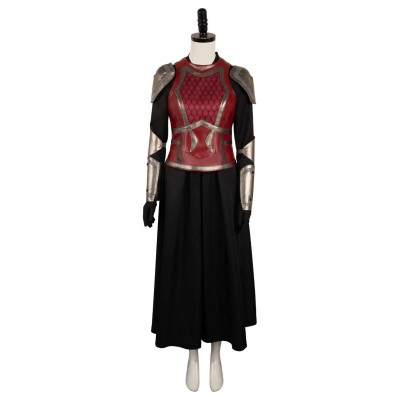 House of the Dragon Rhaenys Targaryen Red Medieval Leather Set Suit Cosplay Costume Halloween Carnival Outfit