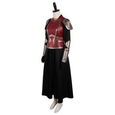 House of the Dragon Rhaenys Targaryen Red Medieval Leather Set Suit Cosplay Costume Halloween Carnival Outfit