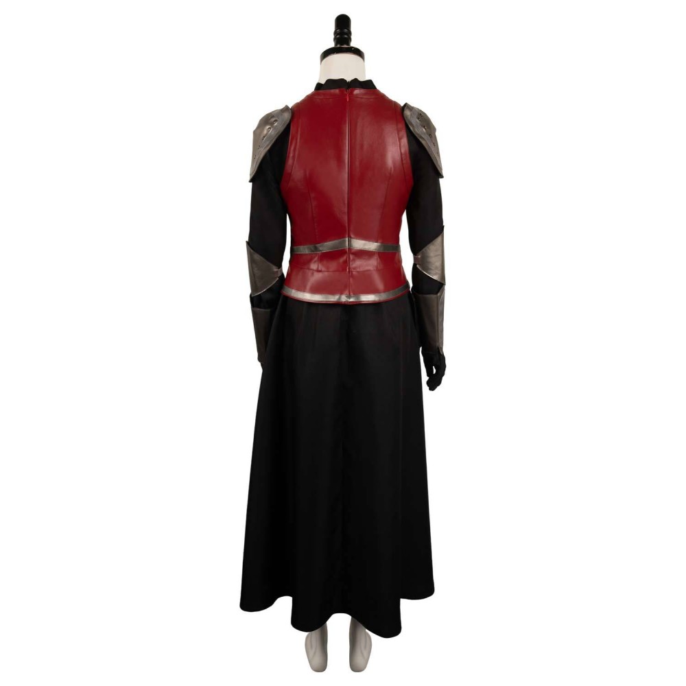 House of the Dragon Rhaenys Targaryen Red Medieval Leather Set Suit Cosplay Costume Halloween Carnival Outfit