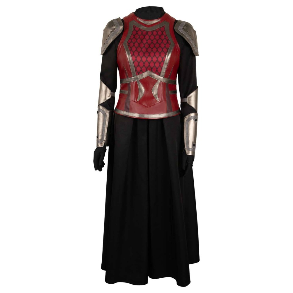 House of the Dragon Rhaenys Targaryen Red Medieval Leather Set Suit Cosplay Costume Halloween Carnival Outfit
