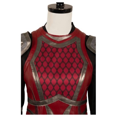 House of the Dragon Rhaenys Targaryen Red Medieval Leather Set Suit Cosplay Costume Halloween Carnival Outfit
