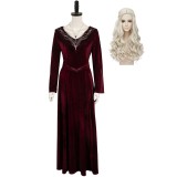 House of the Dragon Rhaenyra Targaryen Women Red Velvet Dress Medieval Suit Cosplay Costume Halloween Carnival Outfit