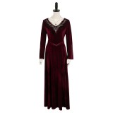 House of the Dragon Rhaenyra Targaryen Women Red Velvet Dress Medieval Suit Cosplay Costume Halloween Carnival Outfit