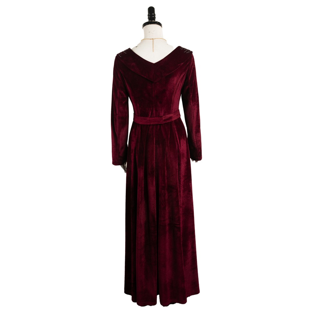 House of the Dragon Rhaenyra Targaryen Women Red Velvet Dress Medieval Suit Cosplay Costume Halloween Carnival Outfit