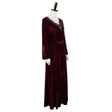 House of the Dragon Rhaenyra Targaryen Women Red Velvet Dress Medieval Suit Cosplay Costume Halloween Carnival Outfit