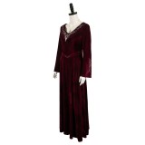 House of the Dragon Rhaenyra Targaryen Women Red Velvet Dress Medieval Suit Cosplay Costume Halloween Carnival Outfit