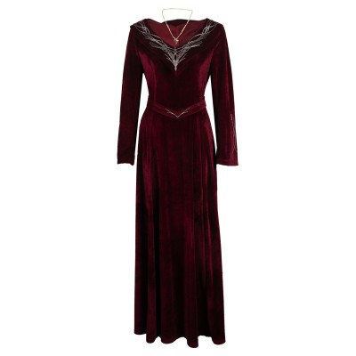 House of the Dragon Rhaenyra Targaryen Women Red Velvet Dress Medieval Suit Cosplay Costume Halloween Carnival Outfit