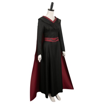 House of the Dragon Princess Rhaenys Targaryen Women Black Dress With Cloak Suit Cosplay Costume Halloween Carnival Outfit