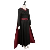 House of the Dragon Princess Rhaenys Targaryen Women Black Dress With Cloak Suit Cosplay Costume Halloween Carnival Outfit