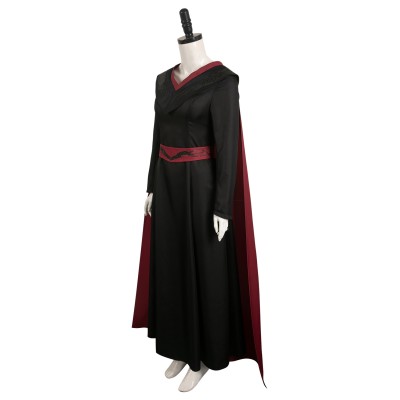 House of the Dragon Princess Rhaenys Targaryen Women Black Dress With Cloak Suit Cosplay Costume Halloween Carnival Outfit