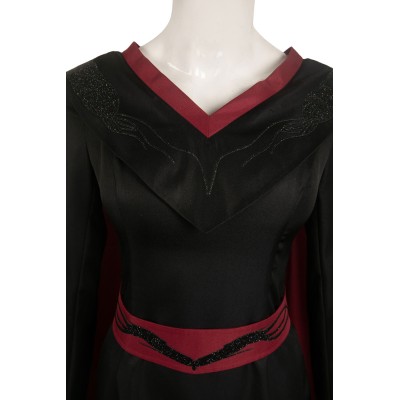 House of the Dragon Princess Rhaenys Targaryen Women Black Dress With Cloak Suit Cosplay Costume Halloween Carnival Outfit