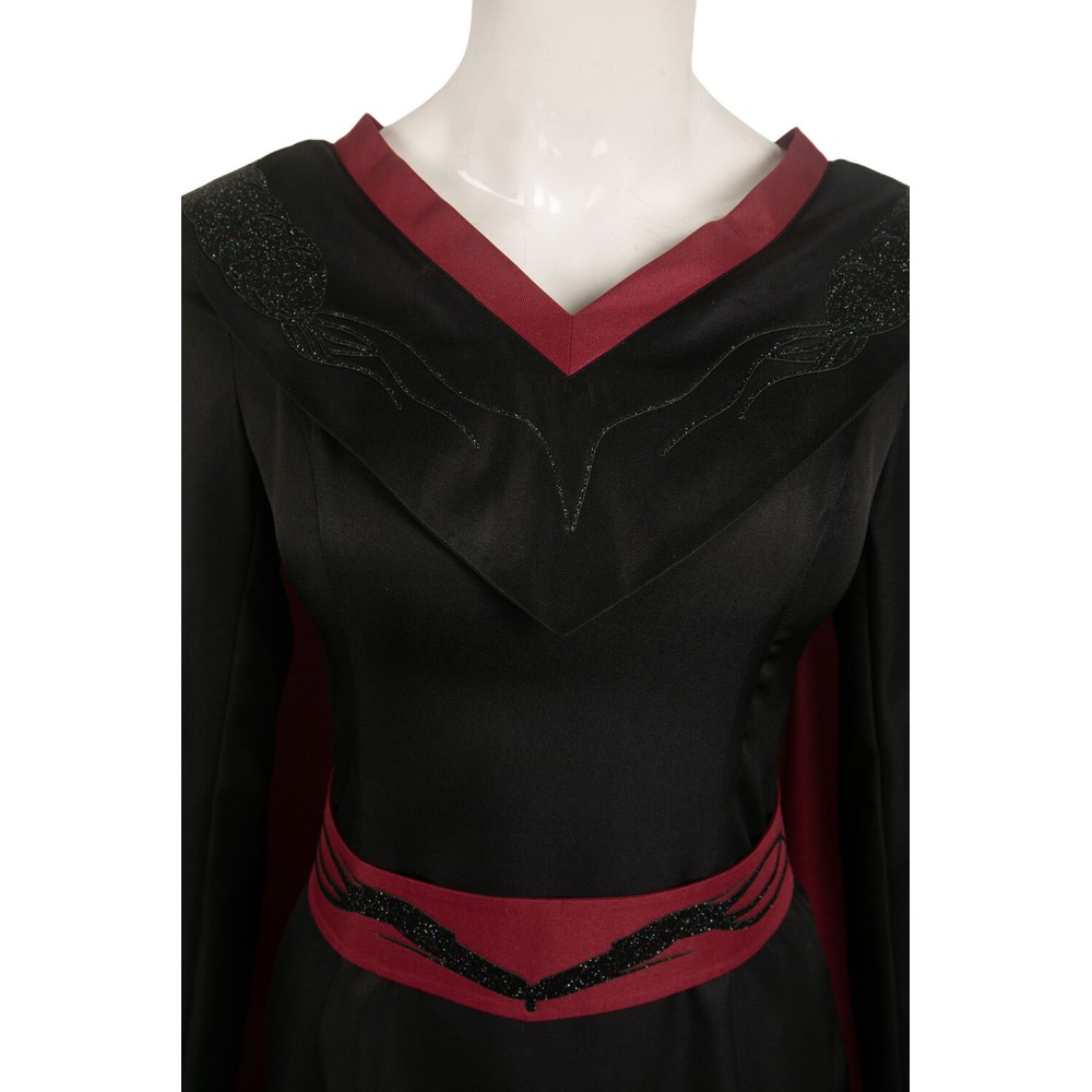 House of the Dragon Princess Rhaenys Targaryen Women Black Dress With Cloak Suit Cosplay Costume Halloween Carnival Outfit