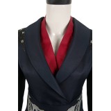 House of the Dragon Princess Rhaenys Targaryen Black Dark Stripe Set Suit Cosplay Costume Halloween Carnival Outfit