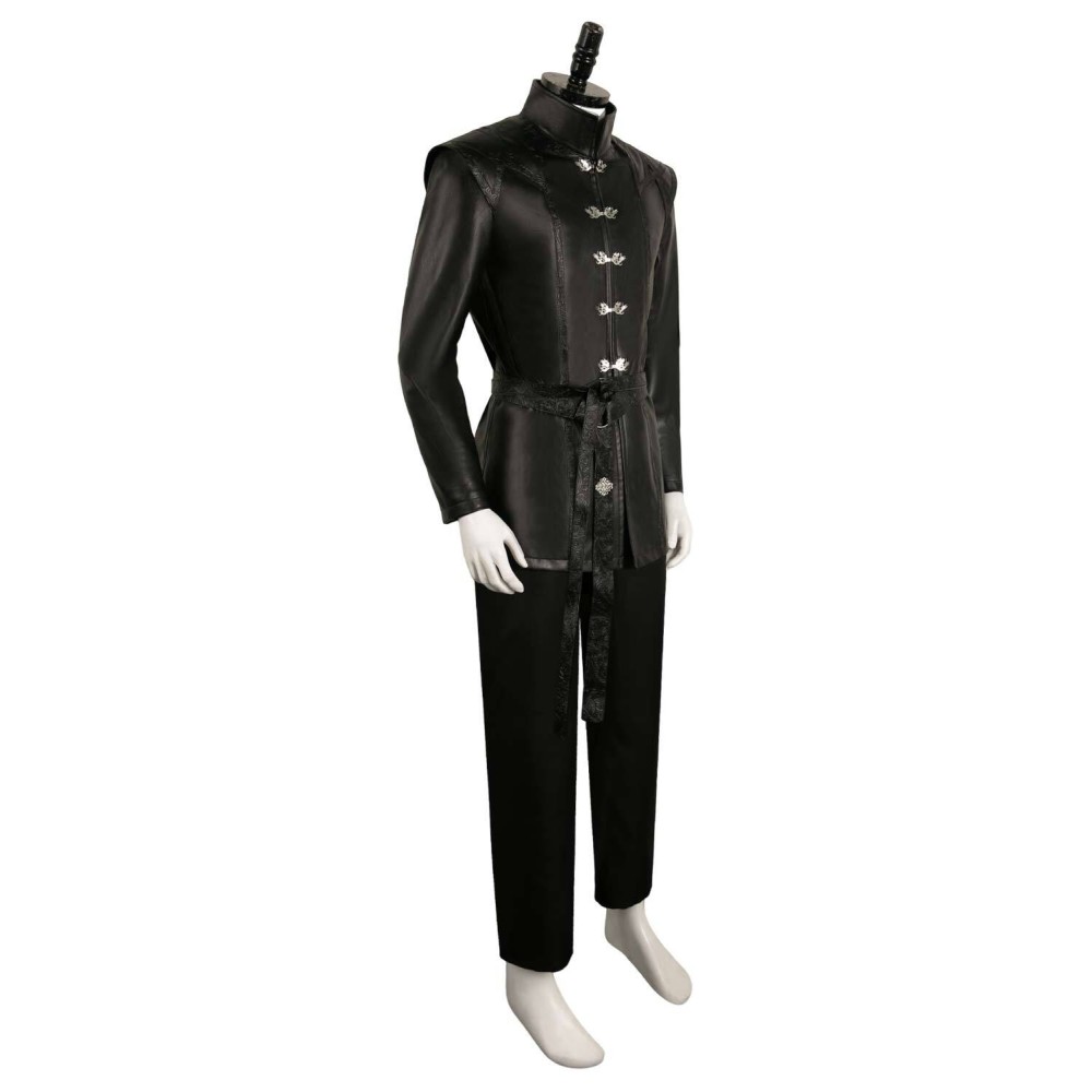 House of the Dragon Prince Aemond Targaryen Black Full Set Medieval Suit Cosplay Costume Halloween Carnival Outfit