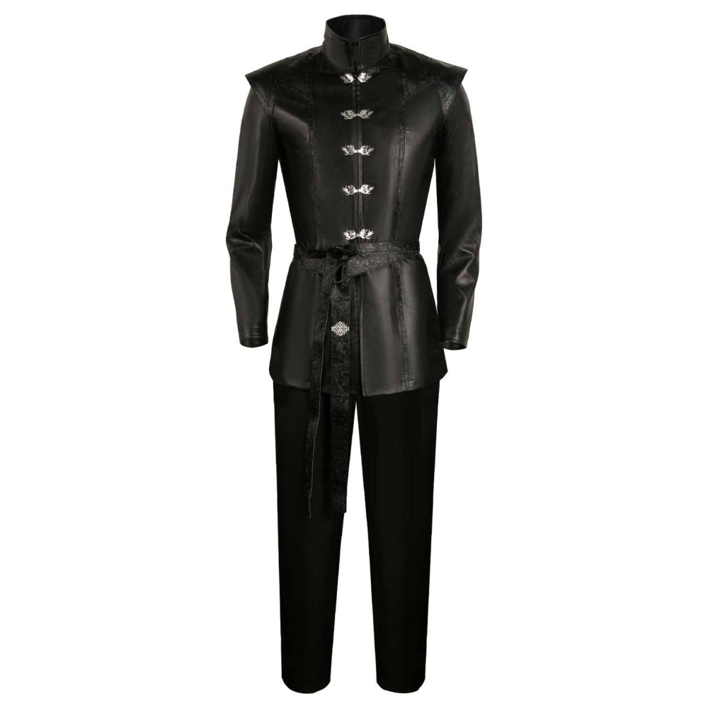 House of the Dragon Prince Aemond Targaryen Black Full Set Medieval Suit Cosplay Costume Halloween Carnival Outfit