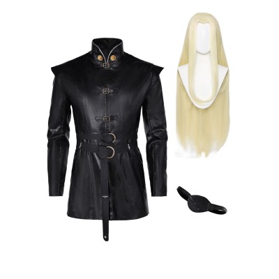 House of the Dragon Prince Aemond Targaryen Black Coat Suit Cosplay Costume Halloween Carnival Outfit