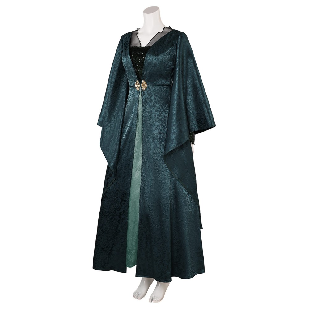 House of the Dragon Helaena Targaryen Dark Green Dress Medieval Suit Cosplay Costume Halloween Carnival Outfit