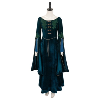 House of the Dragon Alicent Hightower Women Green Velvet&nbsp;Dress Medieval Suit Cosplay Costume Halloween Carnival Outfit