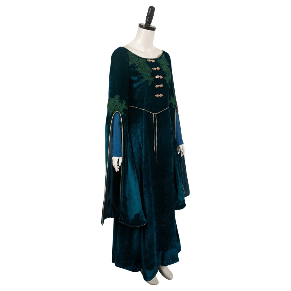 House of the Dragon Alicent Hightower Women Green Velvet&nbsp;Dress Medieval Suit Cosplay Costume Halloween Carnival Outfit