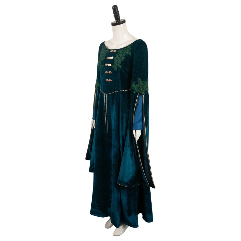 House of the Dragon Alicent Hightower Women Green Velvet&nbsp;Dress Medieval Suit Cosplay Costume Halloween Carnival Outfit