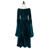House of the Dragon Alicent Hightower Women Green Velvet&nbsp;Dress Medieval Suit Cosplay Costume Halloween Carnival Outfit