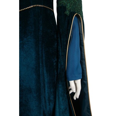 House of the Dragon Alicent Hightower Women Green Velvet&nbsp;Dress Medieval Suit Cosplay Costume Halloween Carnival Outfit