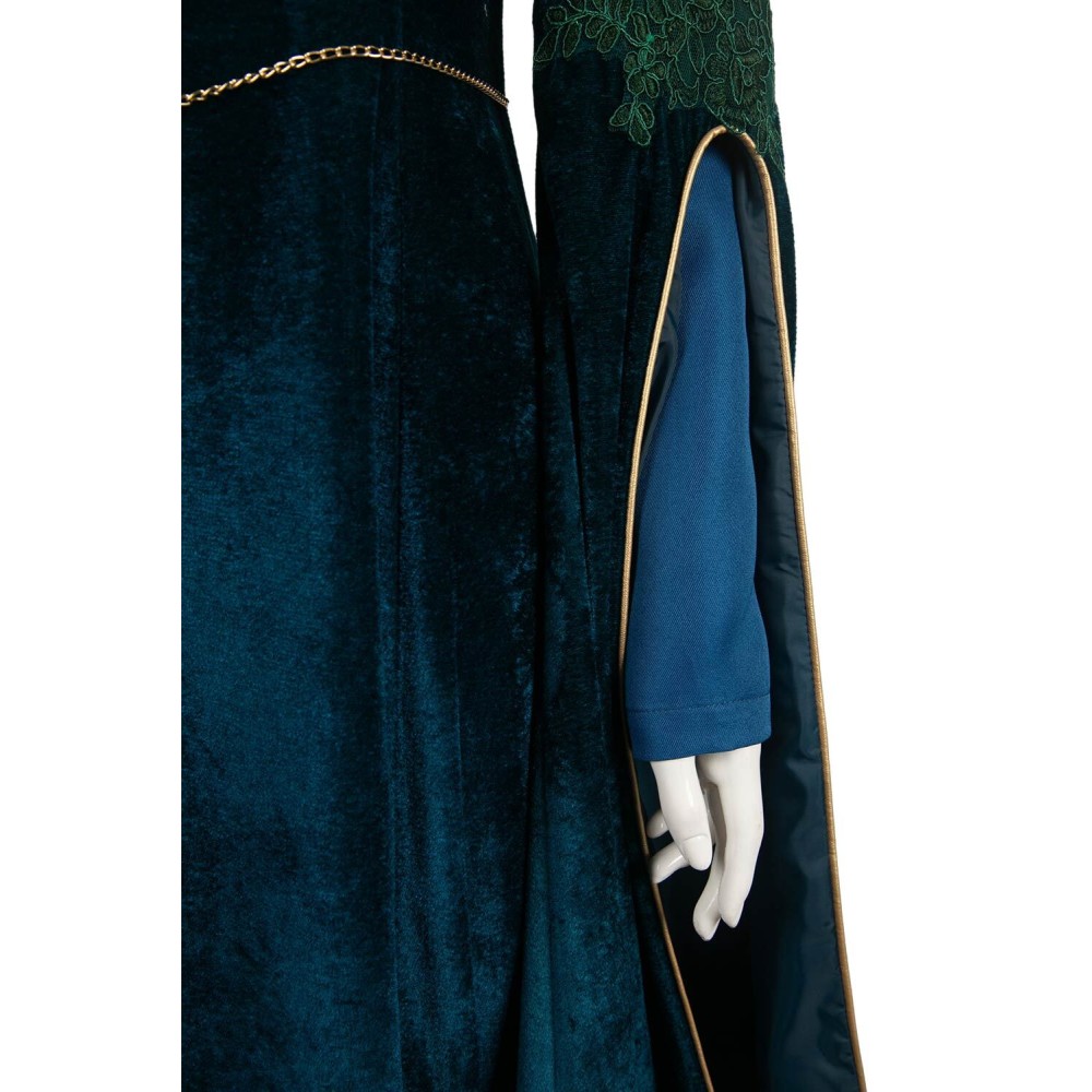 House of the Dragon Alicent Hightower Women Green Velvet&nbsp;Dress Medieval Suit Cosplay Costume Halloween Carnival Outfit