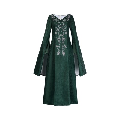 House of the Dragon Alicent Hightower Women Green Dress Cosplay Costume Halloween Carnival Outfit