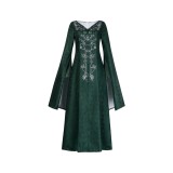 House of the Dragon Alicent Hightower Women Green Dress Cosplay Costume Halloween Carnival Outfit