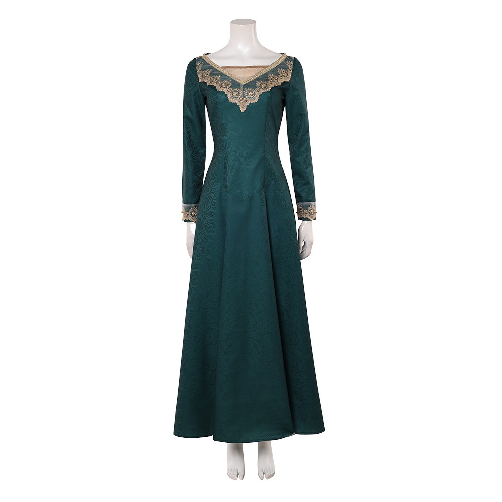 House of the Dragon Alicent Hightower Women Green Dress Cosplay Costume Halloween Carnival