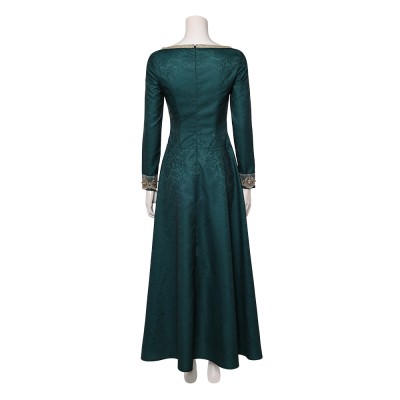 House of the Dragon Alicent Hightower Women Green Dress Cosplay Costume Halloween Carnival