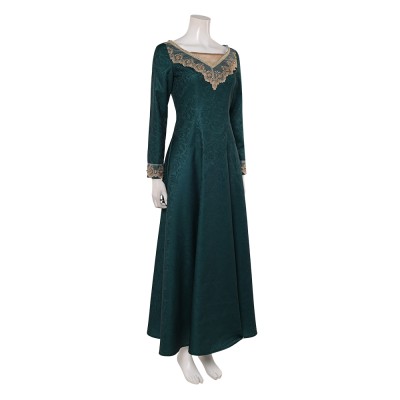 House of the Dragon Alicent Hightower Women Green Dress Cosplay Costume Halloween Carnival