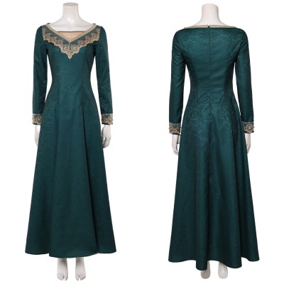 House of the Dragon Alicent Hightower Women Green Dress Cosplay Costume Halloween Carnival
