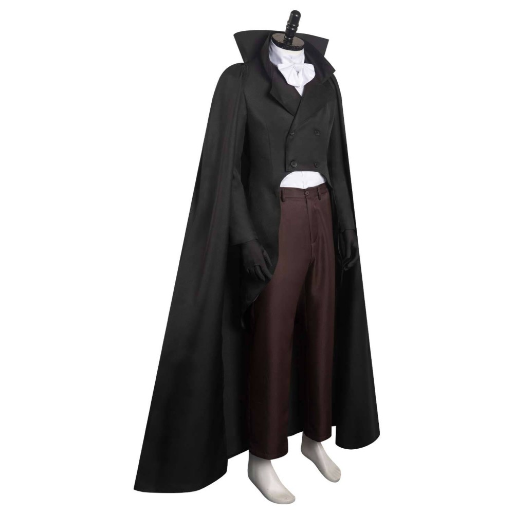 Horror Haunted Mansion The Hat Box Ghost Suit Cosplay Costume Halloween Carnival Outfit