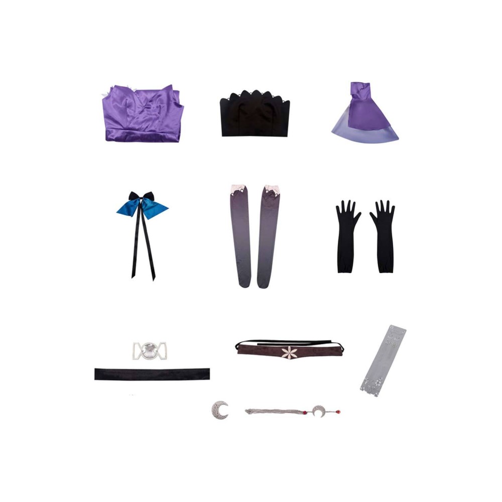 Honkai: Star Rail Jingliu Concert 2024 Women Purple Dress Suit Cosplay Costume Halloween Carnival Outfit
