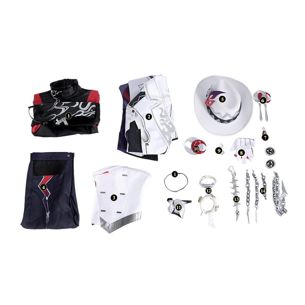 Honkai: Star Rail Ashveil Black and White Cosplay Costume Halloween Carnival Outfit