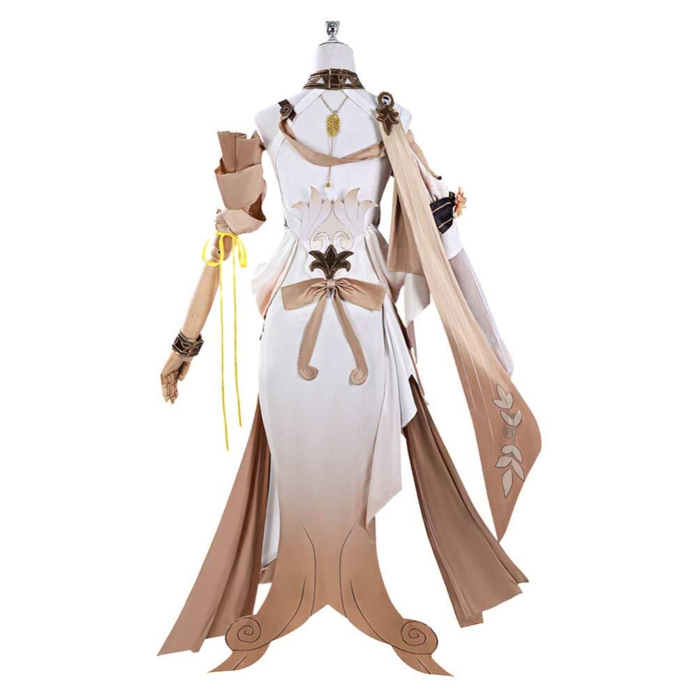 Honkai: Star Rail Aglaea Women White Dress Fullset Cosplay Costume Halloween Carnival Outfit